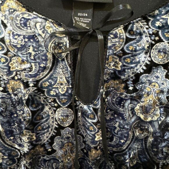 Venezia Velvet Paisley‎ Tunic Top Womens Plus Size 22/24 Boho Witchy Fairy - Picture 3 of 11